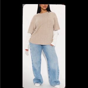 Fashion Nova Layered Fuzzy Sweater Combo